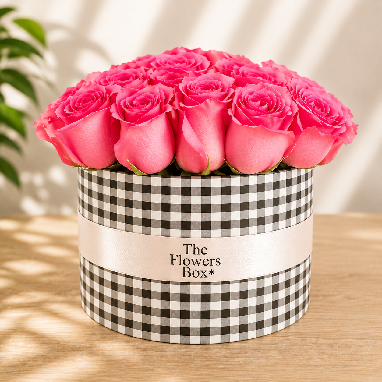 Caja floral de rosas rosas